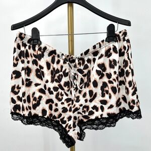 Avidlove Leopard Print Pajama Shorts‎ XL Black Lace Romantic Whimsigoth Festival